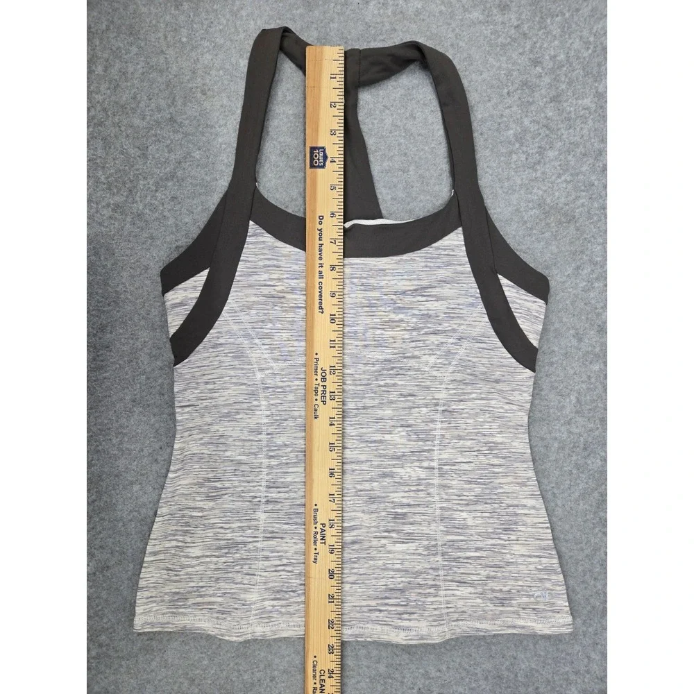 Alo Yoga Grey Racerback tank top built in bra work out activewear M